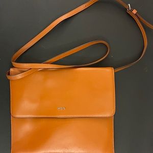 Ralph Lauren Envelope Leather Purse; Luggage Tan; Great Bag